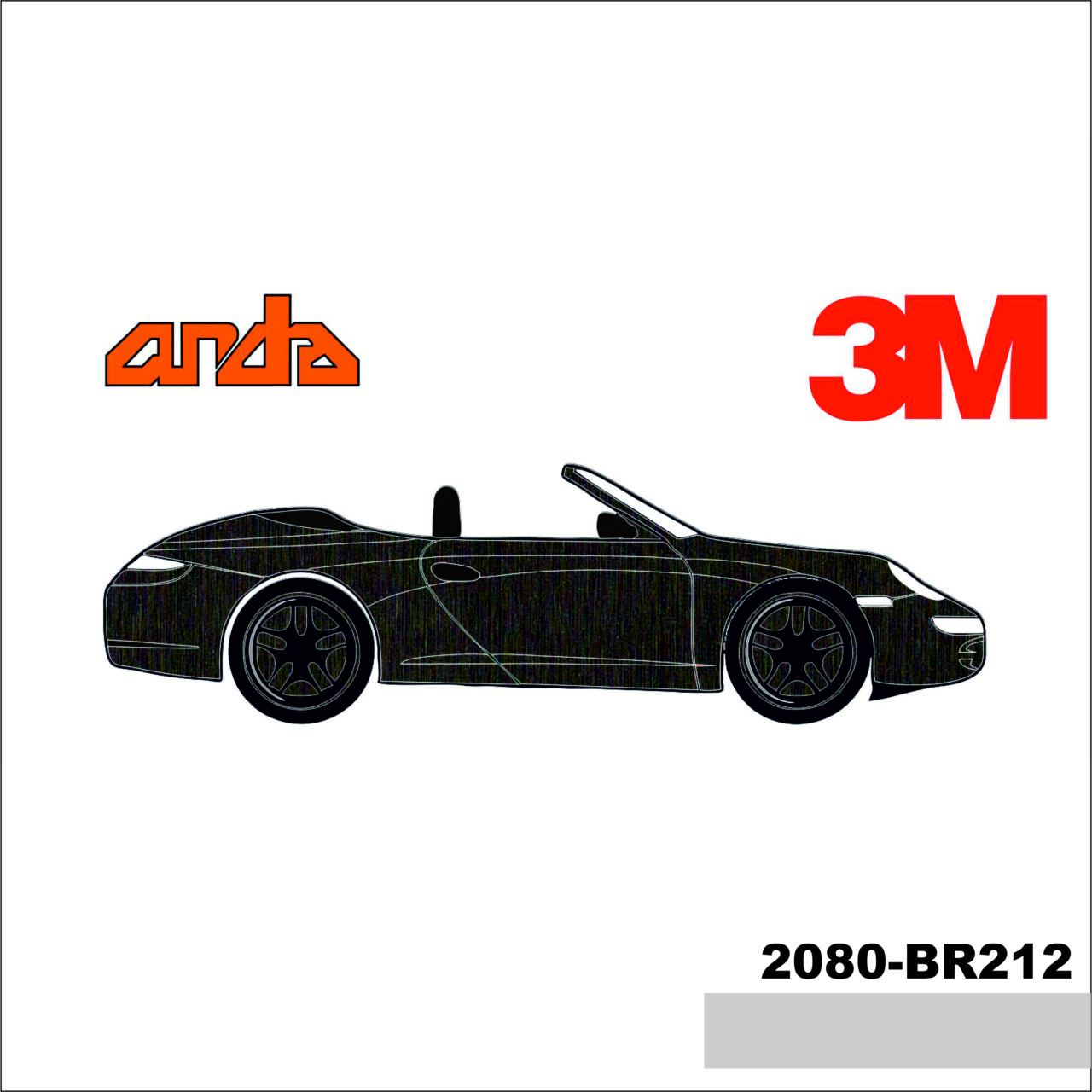3M Araç Kaplama Folyosu 2080-BR212 Brushed Black Metalik