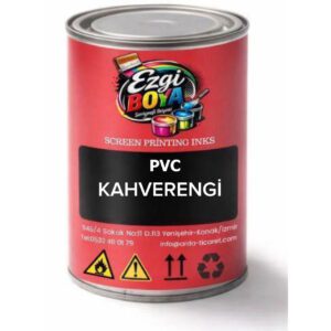 Ezgi PVC Serisi kahverengi solvent bazlı serigrafi mürekkebi, PVC ve plastik yüzeyler için profesyonel baskı mürekkebi