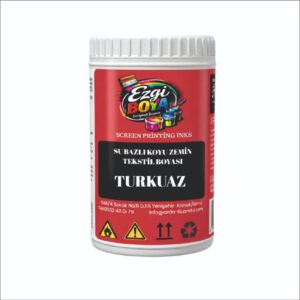 Ezgi su bazlı tekstil boyası turkuaz renk (koyu zemin)